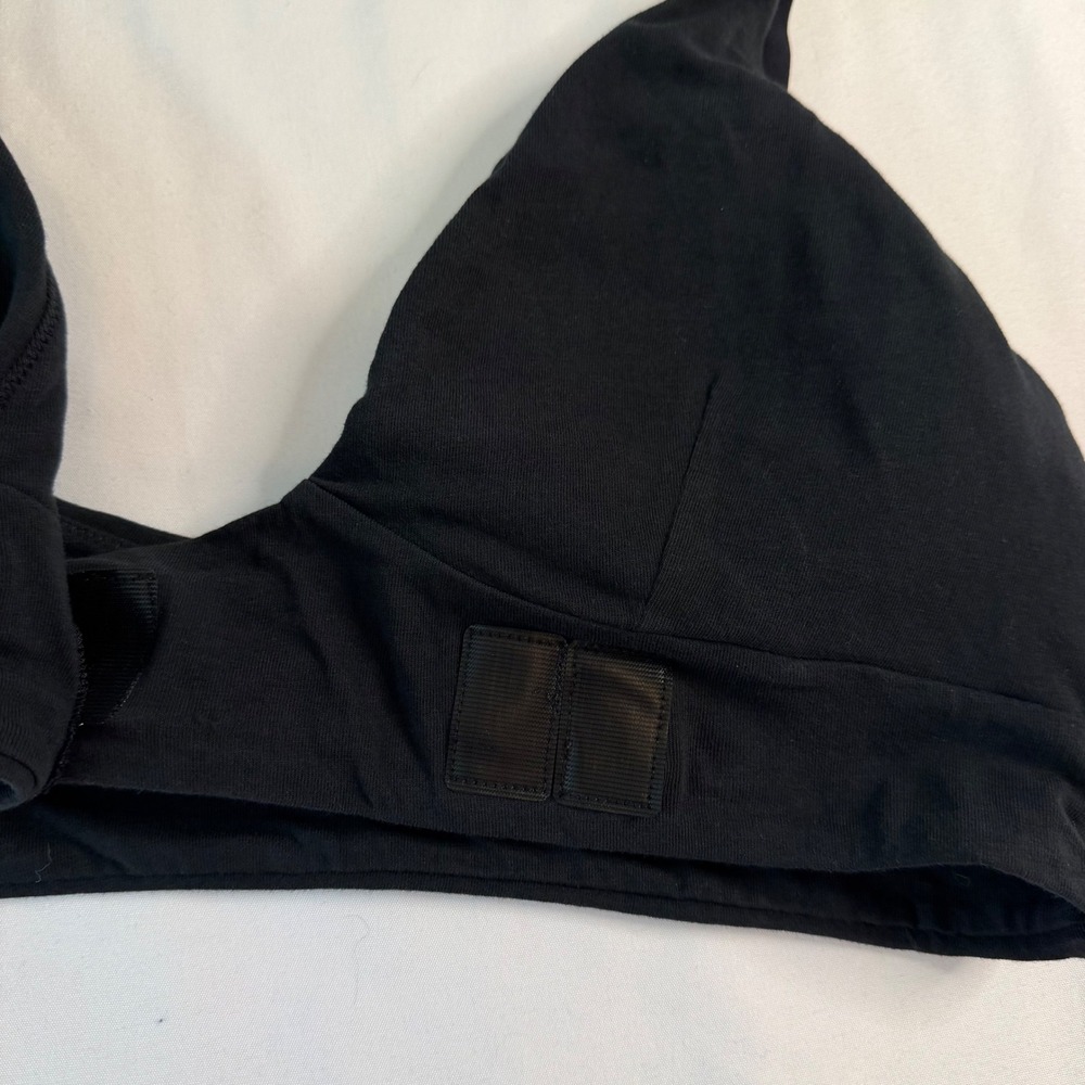 Slick Chicks Front Fastening Adaptive Bralette Black Large Wireless Cotton Blend - Picture 9 of 13